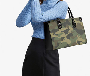 Sac à main en cuir PU camouflage vert pour femme POD Dropship Elegant Lady Tote Bag - Product Image 4