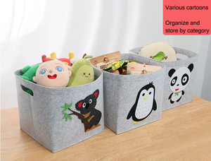 Nueva Cesta de Almacenamiento de Fieltro con Diseño de Dibujos Animados, Cesta de Almacenamiento de Juguetes para Niños, Cesta de Almacenamiento de Ropa Sucia de Fieltro - Product Image 4
