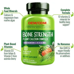 120 Vegan Friendly Capsules Bone Strength Whole Food Supplement For Bone Health