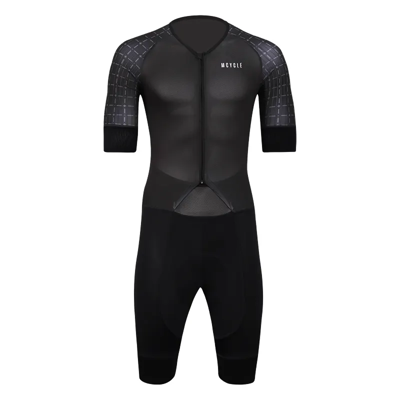 Men's Elite Short Sleeve Trisuit Quick Dry Triathlon Cycling Skin Suit Breathable