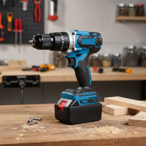 Perceuse à percussion sans fil 21V à moteur sans balais 90N.m 0-1500RPM 30000IPM Mandrin 13mm OEM pour bois, métal, <span class=keywords><strong>béton</strong></span>, batterie 4.0Ah - Product Image 2
