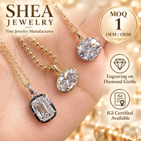 Pendentif Collier Solitaire à Griffes Personnalisées en Diamant de Laboratoire Taille Mixte 0,5-3 Carats, Or Massif 10K/14K/18K, Certifié IGI, Pureté VS VVS