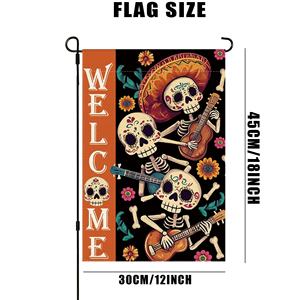 Tema del Día DE LOS Muertos Banderas de jardín de 12x18 pulgadas Gráficos impresos digitales para decoración de patio para automoción y <span class=keywords><strong>educación</strong></span> - Product Image 2