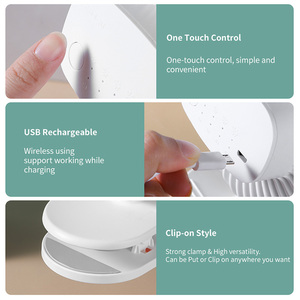 Clip de mesa ajustable de 360 grados Mini ventilador recargable Girar Ventilador USB portátil - Product Image 4