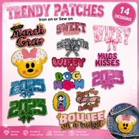 Patch brodé tendance en tissu perlé, motif surdimensionné, à coudre, personnalisable