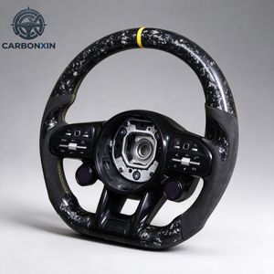 Volant sport de luxe classique Mercedes-Benz de qualité OEM avec LED, en fibre de carbone forgée et cuir, pour GLC/GLE/CLS/GT - Product Image 2