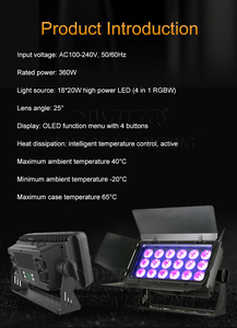 Projecteur d'extérieur IP65 18x20W RGBW 4-en-1 <span class=keywords><strong>City</strong></span> Color Uplight, étanche aux éclaboussures, pour lavage de façade urbaine, idéal pour événements DJ, émissions TV, clubs, bars, discothèques - Product Image 3