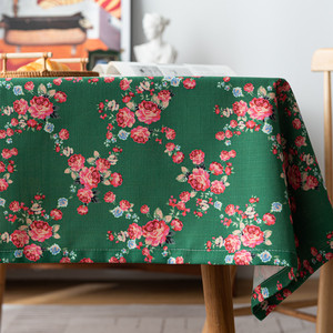 American-style Vintage Polyester Customizable Dustproof Digitally Printed Colorful Floral Bird Rectangular Coffee/dining <strong>Table</strong> - Product Image 2