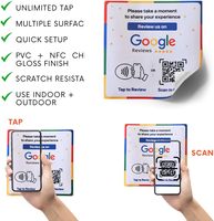 ملصق مراجعة Google NFC أبيض لزيادة تعليقات العملاء اضغط على مسح QR يعمل آيفون أندرويد-لا حاجة إلى اشتراك تطبيق علامة صغيرة 1