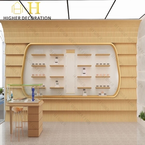 Toàn Bộ cửa hàng tùy chỉnh MDF gỗ Veneer kính cửa hàng thiết kế hiển thị đứng Kính mát Kệ tường và tủ trưng bày - Product Image 5