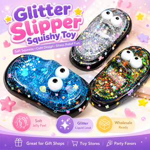 Pantoufle scintillante, jouet anti-stress moelleux et mignon, marque MXL, pour la vente en gros, pour les enfants de 5 à 14 ans - Product Image 1