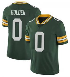 Camiseta de Fútbol Estilo Green Bay # 0 Dorado # 10 Parsons # 4 Favre # 8 Telas Jacobs con Impresión Digital, 100% Poliéster, Transpirables, al por Mayor - Product Image 4