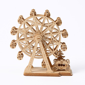Modèle <span class=keywords><strong>mécanique</strong></span> steampunk, <span class=keywords><strong>puzzle</strong></span> de grande roue en bois découpé au laser <span class=keywords><strong>3D</strong></span>, boîte à musique <span class=keywords><strong>mécanique</strong></span> à assembler soi-même avec un design de parc d'attractions - Product Image 4