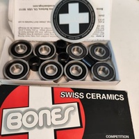Roulements de skateboard en gros 608C-2RS 608, en alliage noir, à axe intégré, en céramique ZrO2 Si3N4, 8x22x12,6mm