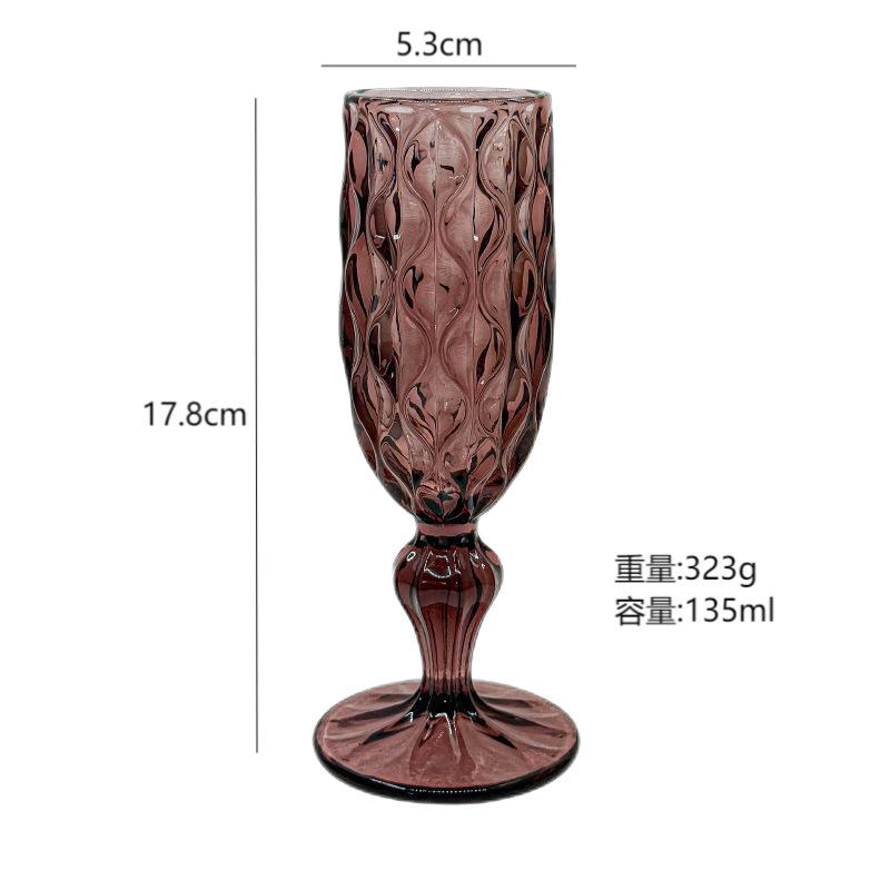 135ml purple peach champagne glass