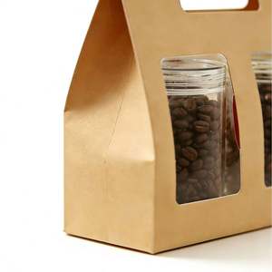 Bolsas de Papel Kraft Biodegradables y Ecológicas Personalizables para Granos de Café, con Ventana Transparente y Asas Troqueladas - Product Image 2