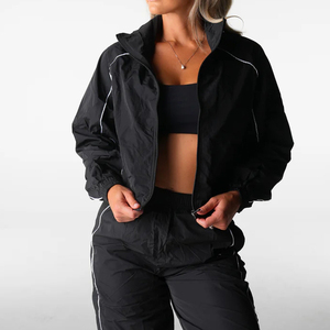 <span class=keywords><strong>Veste</strong></span> coupe-vent imperméable pour la course à pied en plein air, personnalisable, pour femmes, <span class=keywords><strong>fitness</strong></span>, extensible dans 4 directions, avec bande réfléchissante, col montant, <span class=keywords><strong>veste</strong></span> courte - Product Image 5