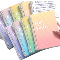 Carnet à spirale A5 pour étudiants et bureau, style simple, épaissi, multicolore, vente en gros, reliure, 60 feuilles