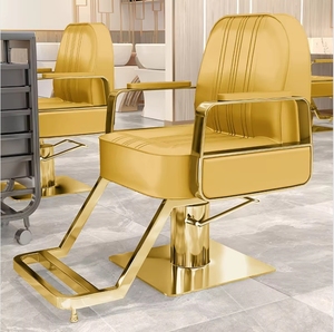 Silla de Peluquería de Acero Inoxidable en Oferta, Silla de Estilismo de Cuero Sintético para Salón de Belleza, Muebles para Barbería - Product Image 2