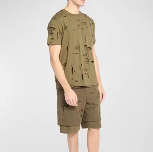 Vintage Style Oversized Acid Wash Streetwear Distressed Breathable Eco-Friendly Anti-Wrinkle Shirt Plus Size Men's T-shirts - Product Image 3