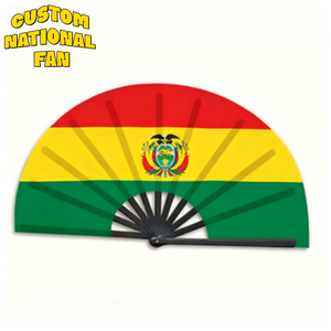 Abanicos Plegables con la Bandera de Bolivia al por Mayor, Abanicos Personalizados Impresos para Carnaval, Bodas, Festivales, Fiestas, Agencias de Viajes, Recuerdos - Product Image 1