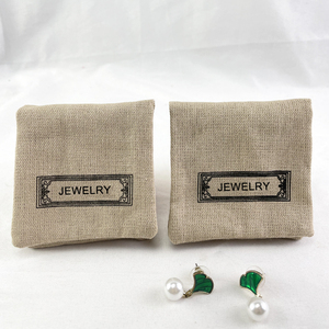 2024 Custom Jewelry Pouch Packaging with logo Microfiber Suede Jewelry Package Bag Velvet Linen Jewelry Pouch with Insert Pad - Product Image 2