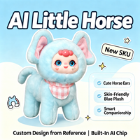 Jouet en peluche AI PG43 en forme de poney avec conversation vocale multilingue, mémoire longue durée, clonage vocal, contrôle par application et Wi-Fi 2,4 GHz