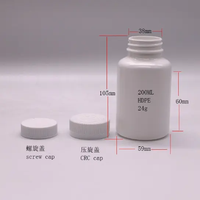 Bouteilles en plastique HDPE blanches de 10 ml, 15 ml, 20 ml, 30 ml, 60 ml, 80 ml, 100 ml, 150 ml avec bouchon à vis/pompe à pression pour poudre solide, pilules et médicaments