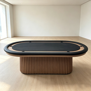 Table de poker de luxe Texas Hold'em 2026 de qualité casino avec porte-gobelets pour 8 à 10 joueurs - Product Image 1