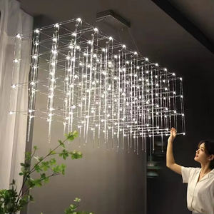 Candelabro LED de cubo cósmico de cielo creativo moderno lleno de estrellas para sala de estar - Product Image 1