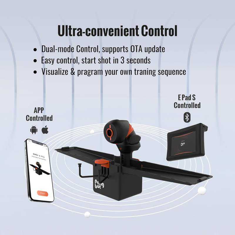 PongBot OMNI Pro Black Orange Exclusive Edition Smart Table Tennis Ball Machine Metal Frame ABS Construction Adjustable Speed