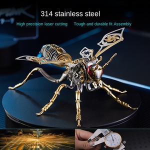 Modèle mécanique d'insecte frelon en métal assemblé, <span class=keywords><strong>puzzle</strong></span> créatif fait à la main, ornements, cadeau, jouet éducatif pour les moins de 8 ans - Product Image 4
