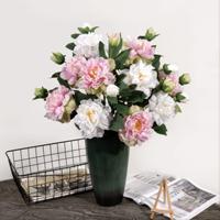 Bunga Peony Sutra Buatan 2 Kepala Merk Yida Kualitas Tinggi, Gaya Cina, Hiasan Meja untuk Pernikahan dan Dekorasi Rumah (Grosir)