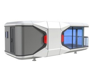 Materiali hobbit piccola casa prefabbricata con 2 camere da letto contenitore spazio capsula house - Product Image 2