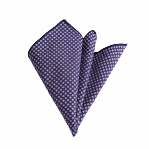 Pañuelo de algodón estampado geométrico azul marino y blanco - Product Image 2