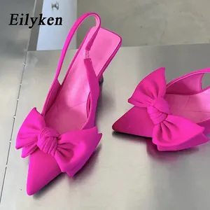 Eilyken快適な軽い女性パンプスファッションヒール先のとがったつま先サンダルパーティードレス靴春スリッパミュールレディースシューズ