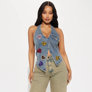 Toppe in Pelle Ricamate con Stampa Leopardata a Forma di Cuore e Stella a Cinque Punte per Borse e Abbigliamento - Vendita all'Ingrosso - Product Image 2