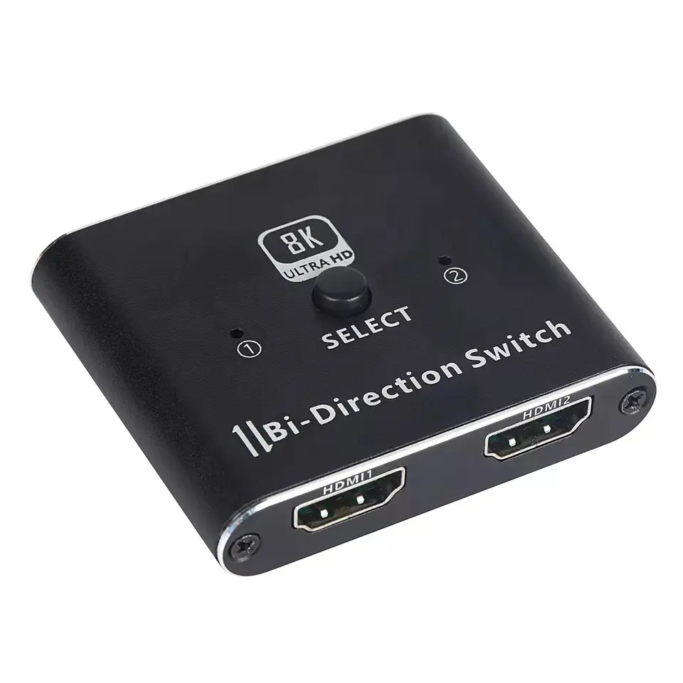 8K Bi-direction HDMI Switch 2 port Two-way Transmission 2x1 HDMI2.1 Switcher Splitter 2 in 1 Out