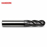 Ensemble de fraises à queue sphérique HANDERK à 2/4 cannelures en carbure de tungstène micro-grainé pour routeur CNC, outils de découpe CNC
