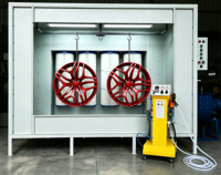 Nouvelle cabine de peinture manuelle à poudre contrôlée par PLC et machine de revêtement électrostatique avec fours de séchage/polymérisation - Équipement de peinture