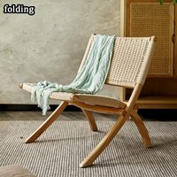 Chaise de salon pliable en bois de cendré, en papier Kraft, de loisirs, Style danois, tissé, pour Patio, balcon
