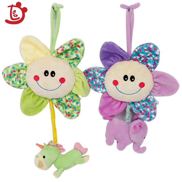 Оптовая продажа, Колокольчик для кровати, Подсолнух, музыкальный колокольчик, подвесной колокольчик, мультяшный медведь, кукла, Детская развивающая игрушка