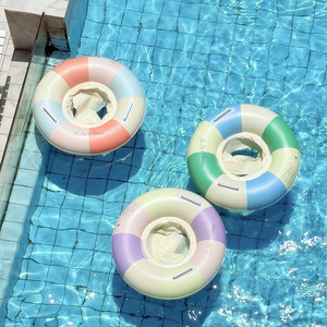 Flotador de Bebé Retro con Bloques de Color y Asa, Asiento Inflable Engrosado para Piscina y Parque Acuático, para Niños de 1 a 5 Años - Product Image 1