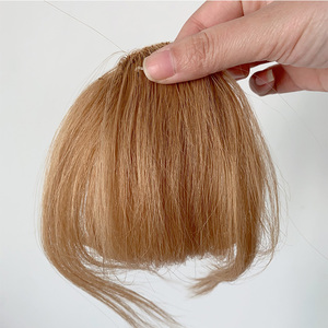 French Bang Clip in pieno naturale naturale crudo vergine capelli umani frangia dritta frangia con le tempie per le donne ragazze - Product Image 3