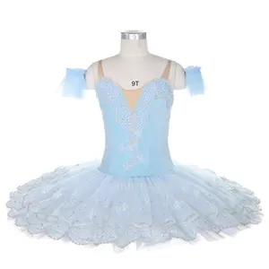 Professional Fashion Unique High Quality Stage Performance Competition Wear Dance Costumes Kids Girls Light Blue Ballet Tutu