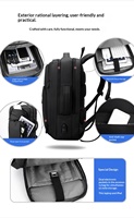 Mochila de Mezclilla Personalizada Baiweishi para Hombre, Nuevo Modelo, Color Sólido, Cierre de Cremallera, Puerto de Carga USB, Bolsa para Portátil de Negocios, 20-35L