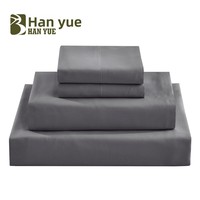 Parure de lit 4 pièces en polyester brossé, style moderne et minimaliste, avec taies d'oreiller, teinture réactive
