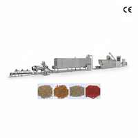Extrusora de Alimentos de Doble Tornillo, Tipo Industrial CE, Máquina de Alimento para Peces con PLC, Línea de Producción de Alimento para Peces Pequeños
