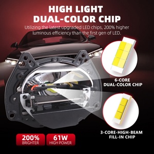Smart Phone Control Colors Ai60 High Brightness 3 Inch Bi-led Laser Lens <b>H4</b> H7 12V Bi LED Headlight Projector - Product Image 2