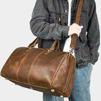 Sac de voyage en cuir véritable Crazy Horse MARRANT, fait à la main, grande capacité, pour le week-end, la nuit, la salle de sport, les voyages, sac de voyage en cuir pour homme